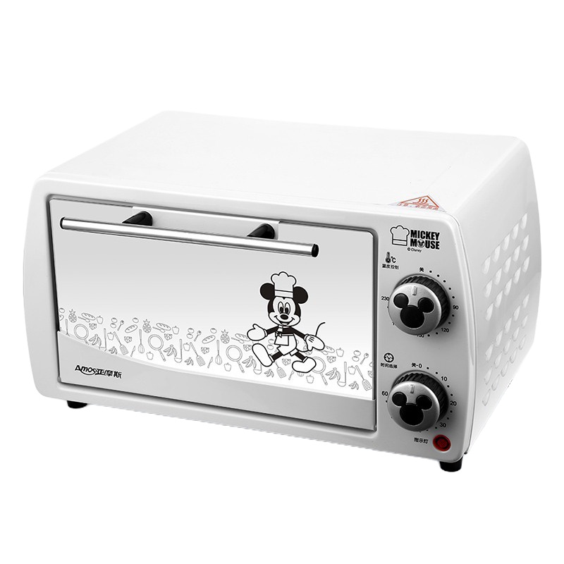 迪士尼(DISNEY)家用多功能迷你小型电烤箱12升机械式操控精准控温易操作 迷你小烤箱
