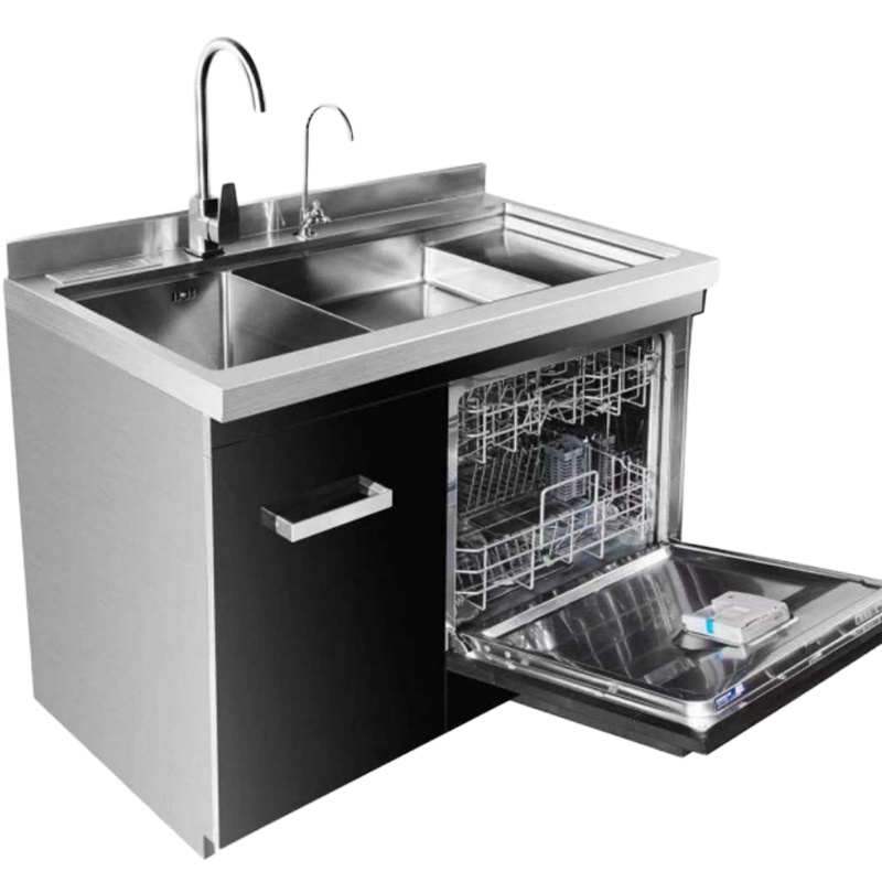 速热奇SRQ-S6家用集成水槽洗碗机一体柜304不锈钢水槽6套洗碗机多种洗涤程序消毒新风换气软水系统800mm