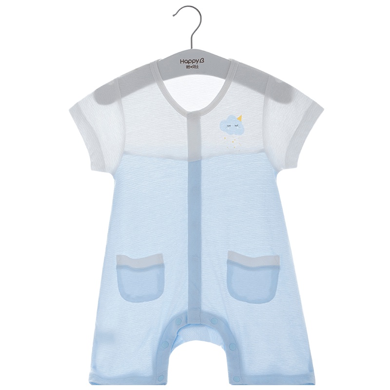 哈贝比婴儿衣服男女宝宝夏装童装外出连体衣短袖薄新生儿衣服夏季