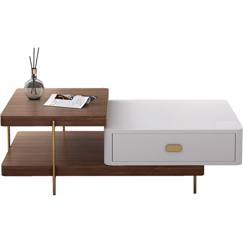 轻奢创意可伸缩茶几电视柜组合套装意式方形茶几BQ205