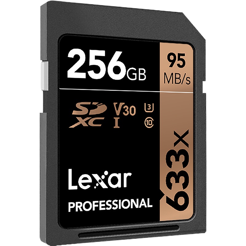 雷克沙 LEXAR 256GB SDXC CLASS10 UHS-I U3 V30 SD高速存储卡 633X