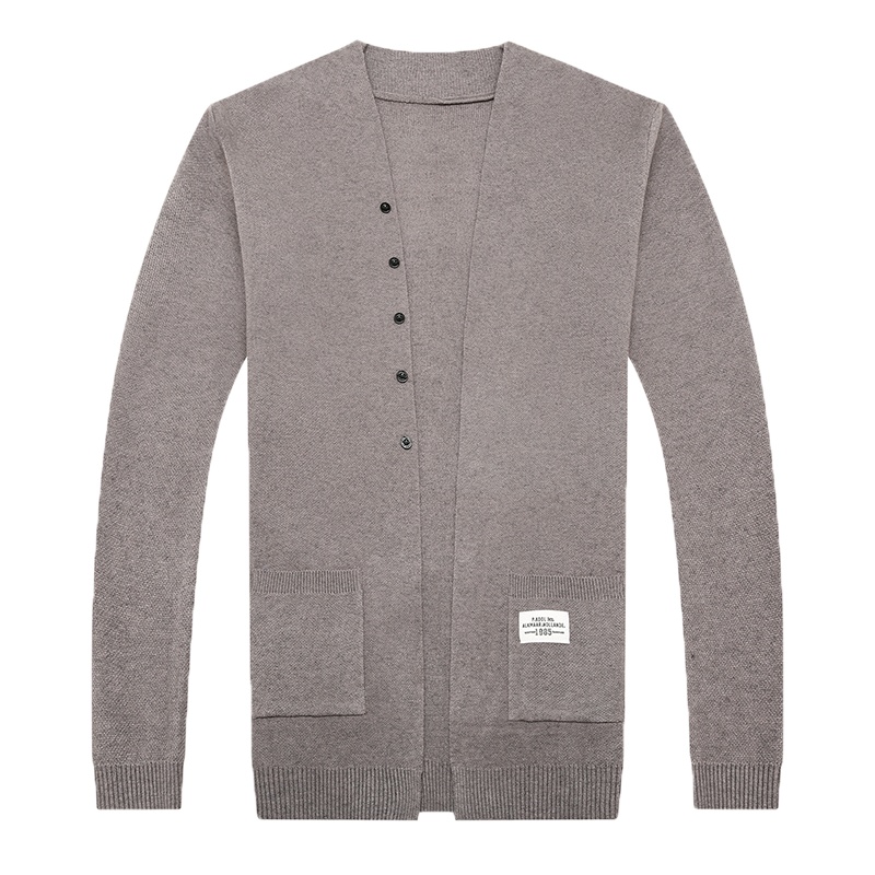 红福鸟高档男士商务休闲长袖毛衣外套针织开衫