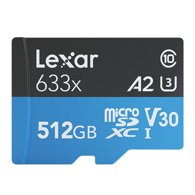 雷克沙(Lexar)512G 读速100MB/s TF卡 UHS-I V30 A2 U3 633x 高速存储卡