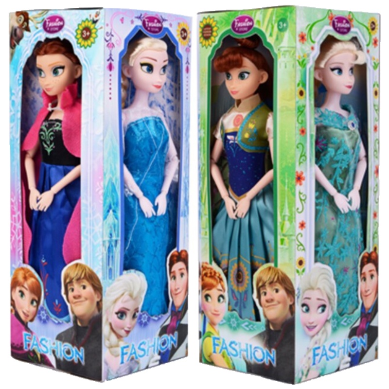 冰雪奇缘娃娃玩具爱莎艾莎公主安娜公主换装娃娃套装儿童玩具大礼盒女孩生日过家家玩具 一个盒 31cm高娃娃12关节