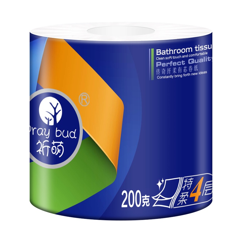 祈萌传奇纤柔有芯卷纸4层2000克/提 2提20卷4000g卫生纸