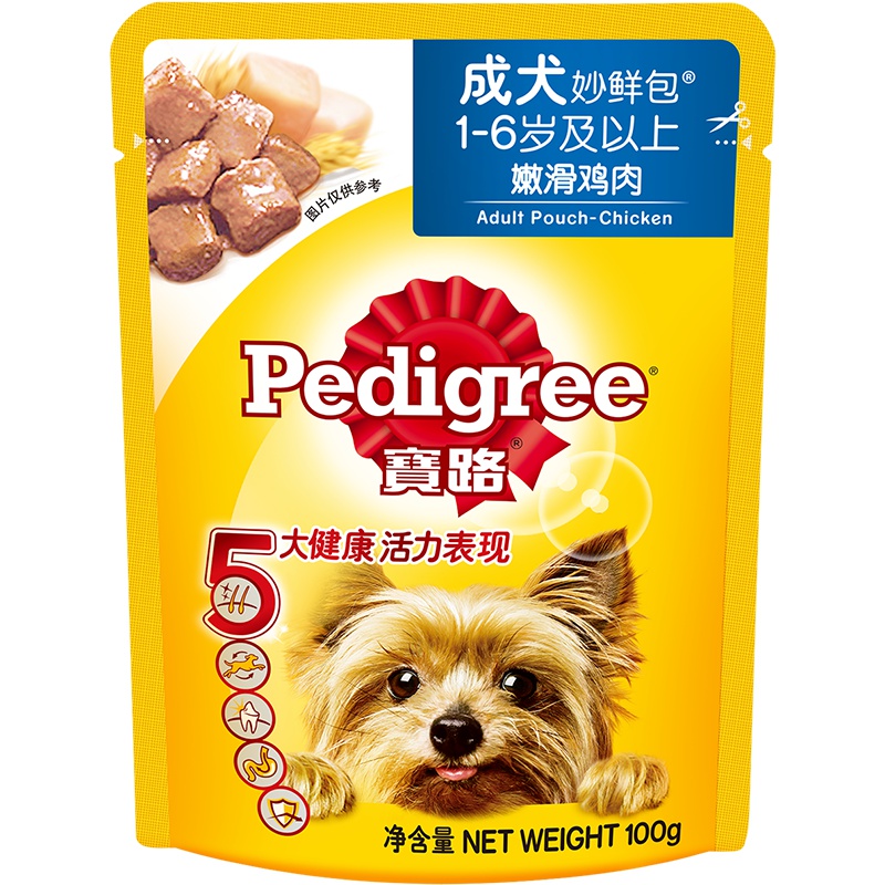 玛氏宝路成犬妙鲜包鸡肉100g