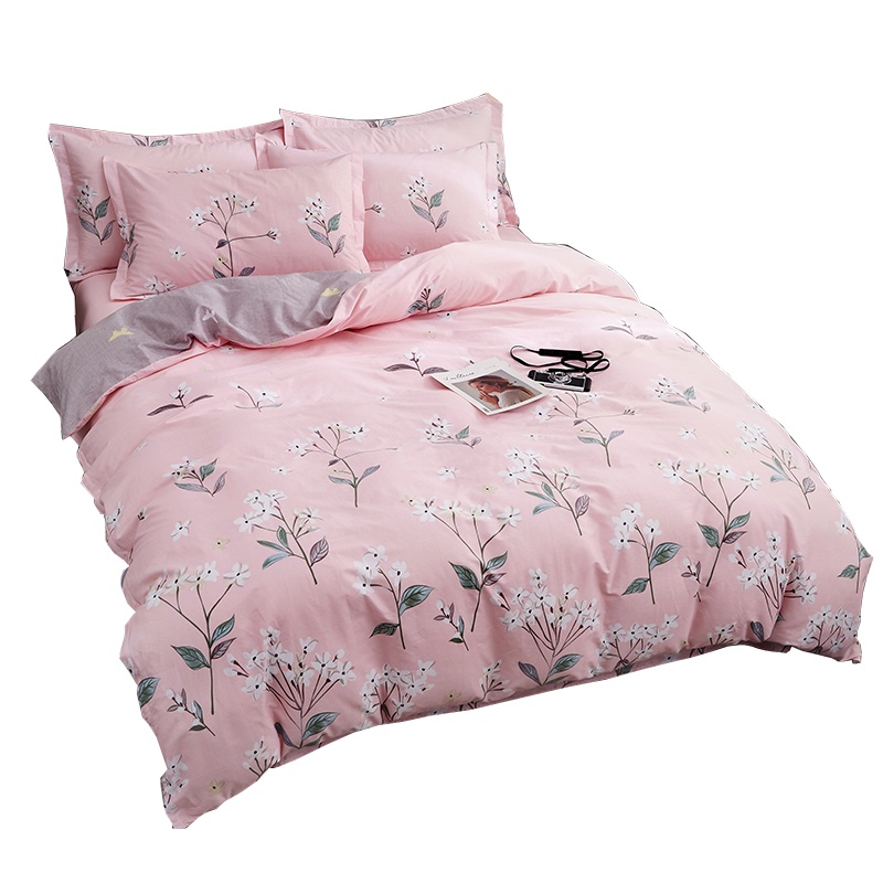 泰念(Tai nian)全棉四件套舒适简单床上用品床单款纯棉4件套1.5m1.8m2.0m卡通学生宿舍被套床单套件