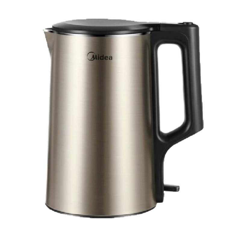 美的(Midea)电热水壶 家用1.7L烧水壶双钢防烫防干烧热水壶 304不锈钢开水壶PJ17A01