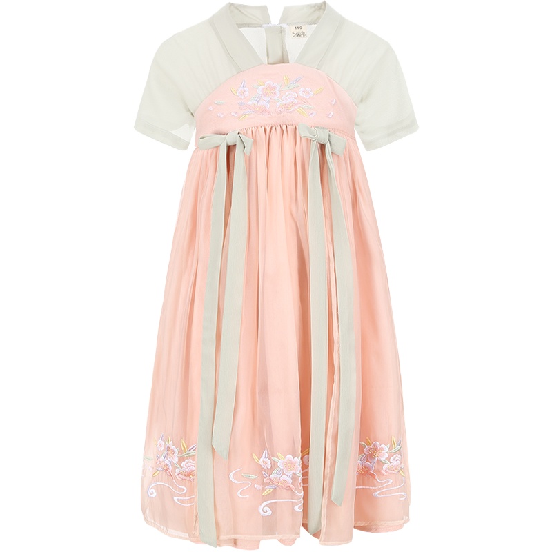 旗铂Qibo诗月短袖汉服中国风唐装超仙春装襦裙古装连衣裙