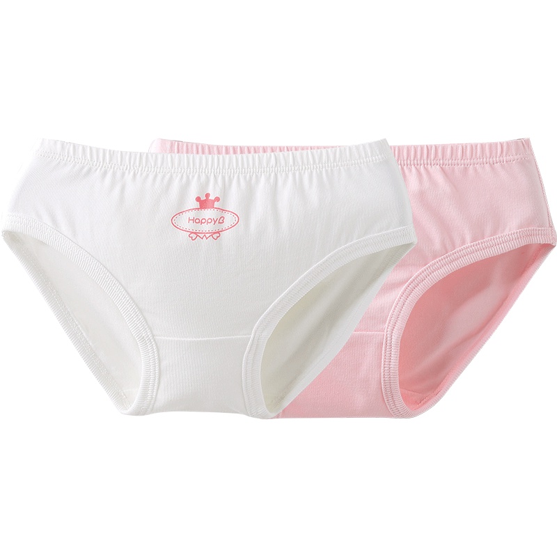 哈贝比（happyB）女童内裤纯棉小童三角内裤儿童内裤女孩平角裤女宝宝内裤（2条装）