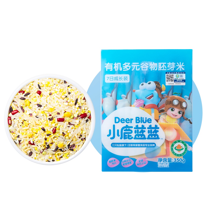 小鹿蓝蓝 有机多元谷物胚芽米350g 宝宝粥米儿童胚芽米营养有机大米粥