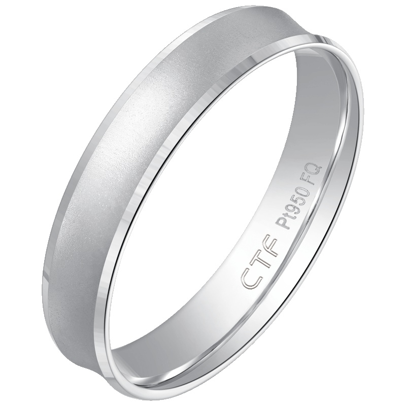 【特享GO】周大福PT950铂金戒指 情侣对戒 男PT160090