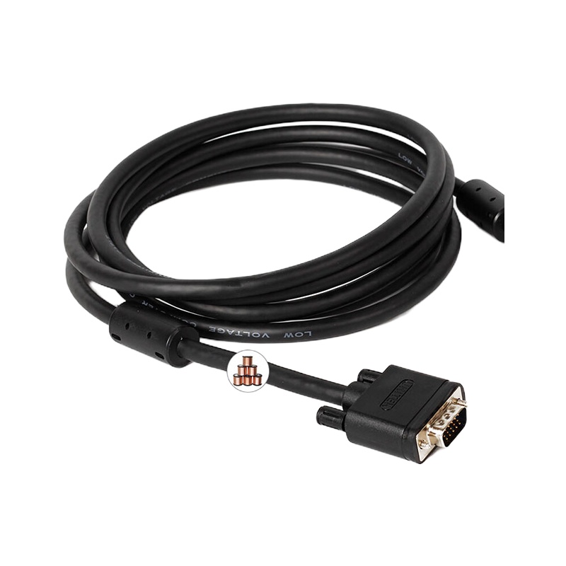 优越者(UNITEK) VGA线 3+6视频延长数据线 纯铜双磁环高清线 5米