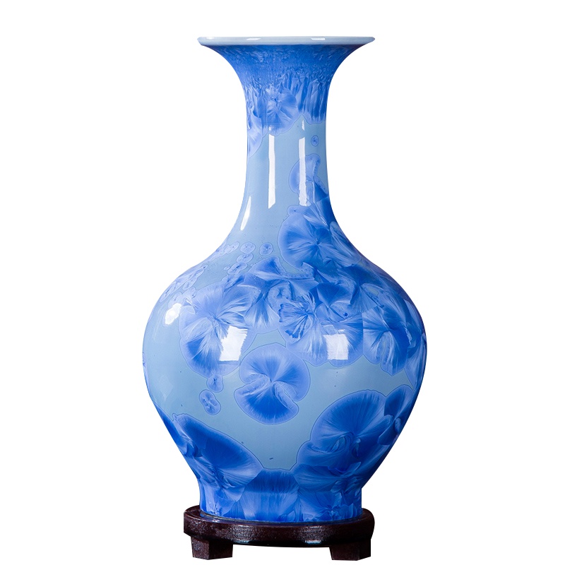 景德镇陶瓷花瓶摆件结晶釉花瓶现代简约艺术花瓶