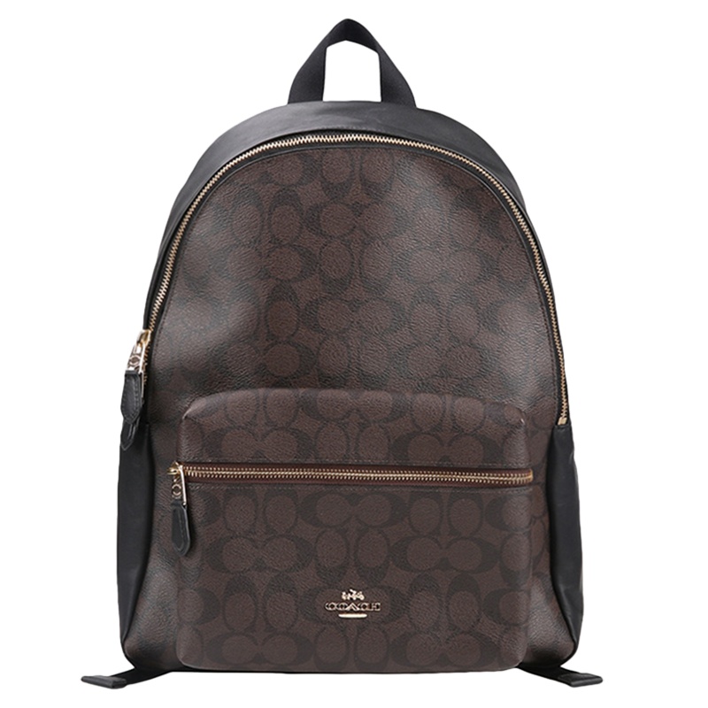 Coach 蔻驰 女士咖啡色PVC双肩包 F58314IMAA8