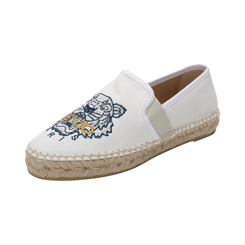 高田贤三 KENZO 女士 织物麻编渔夫鞋平底鞋休闲鞋FB6 2ES188 F71