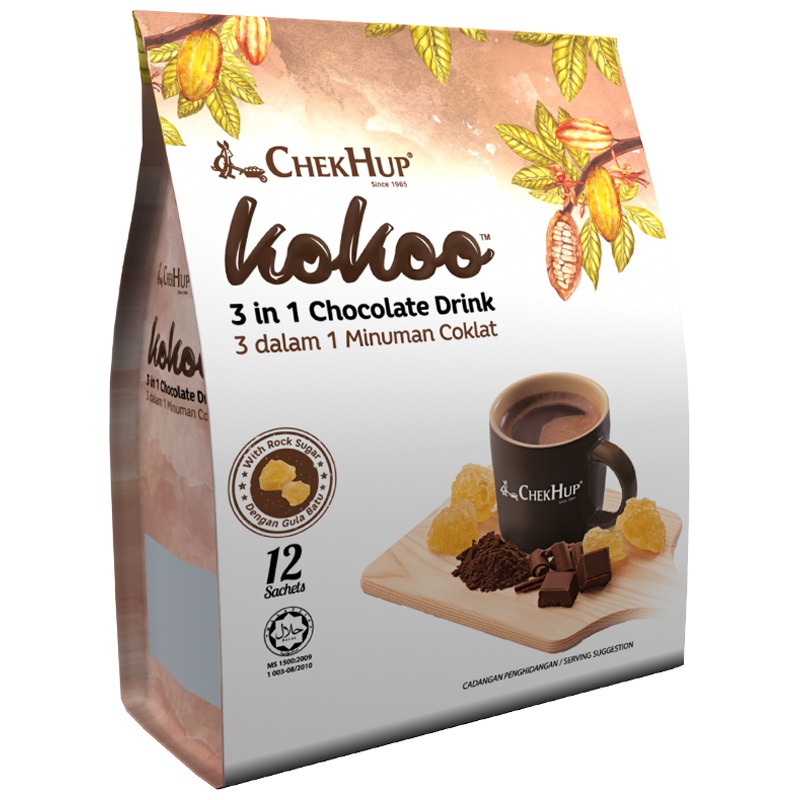 马来西亚原装进口 泽合怡保三合一原味巧克力饮品可可粉480g 速溶朱古力热巧克力袋装