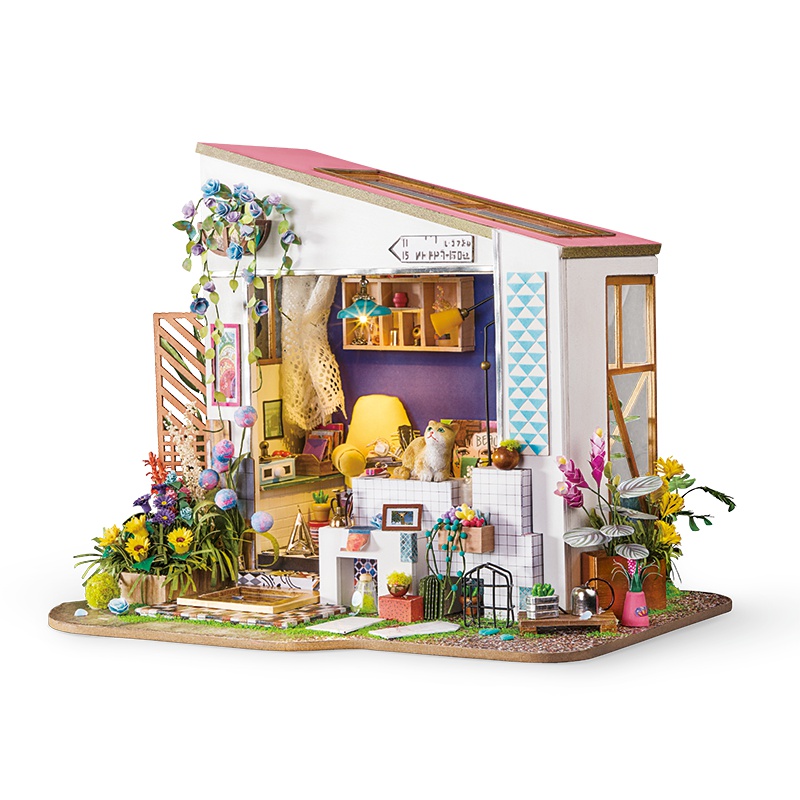 若态若来艺术屋拼装模型diy手工制作创意拼插拼图别墅儿童节生日礼物成人 DG11莉莉的门廊