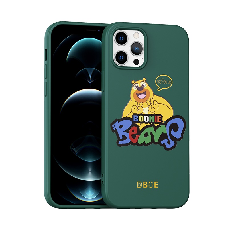 DBUE 苹果12手机壳iPhone12pro液态硅胶全包边防摔网红过年喜庆i牛年新款熊出没正版创意