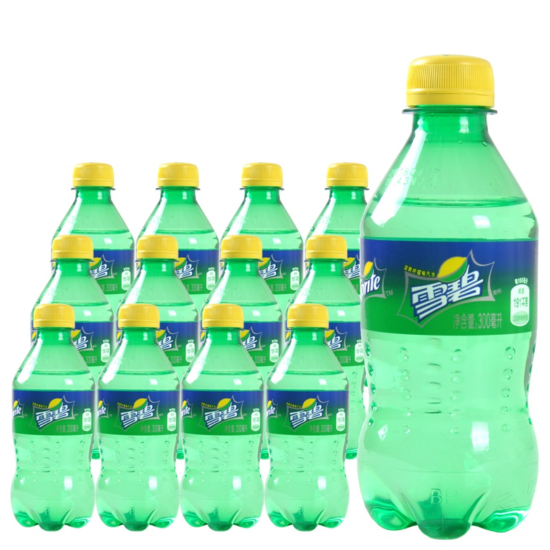 雪碧柠檬味碳酸汽水饮料汽水饮品PET300ml*8瓶迷你可口可乐