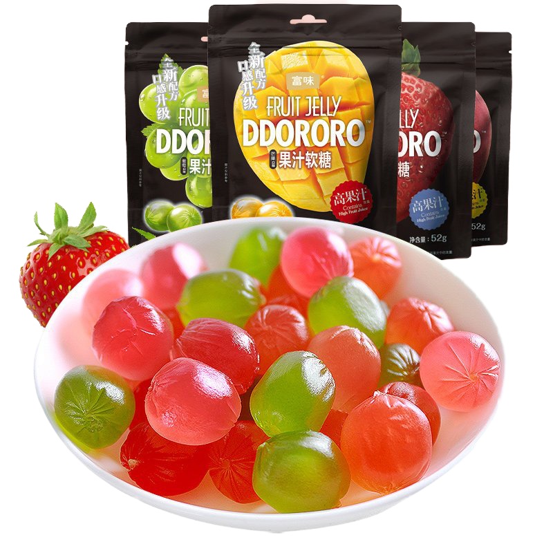 富味 DDORORO果汁软糖52g*4包 四种口味