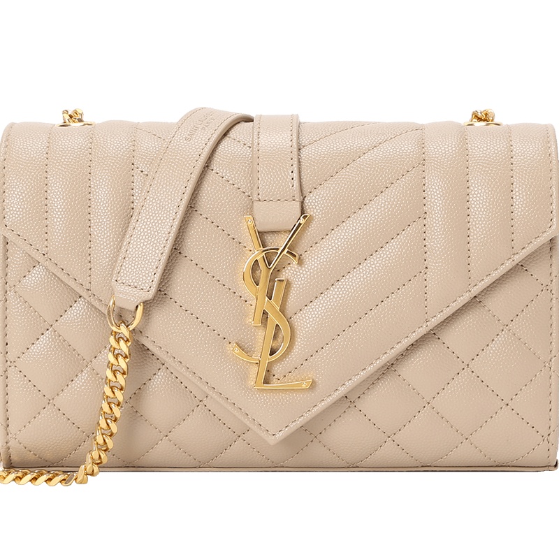 预订 YSL 圣罗兰 ENVELOPE 单肩包 斜挎包 链条包 信封包小号 字母LOGO绗缝皮600195金链
