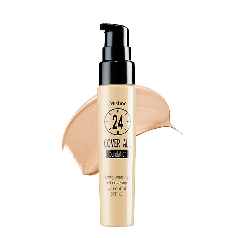 Mistine/蜜丝婷24小时粉底液粉霜遮瑕保湿持久控油奶油肌F1象牙白 25g
