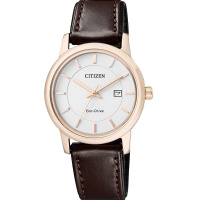 西铁城(CITIZEN)手表 光动能小牛皮表带情侣表女表EW1563-08A