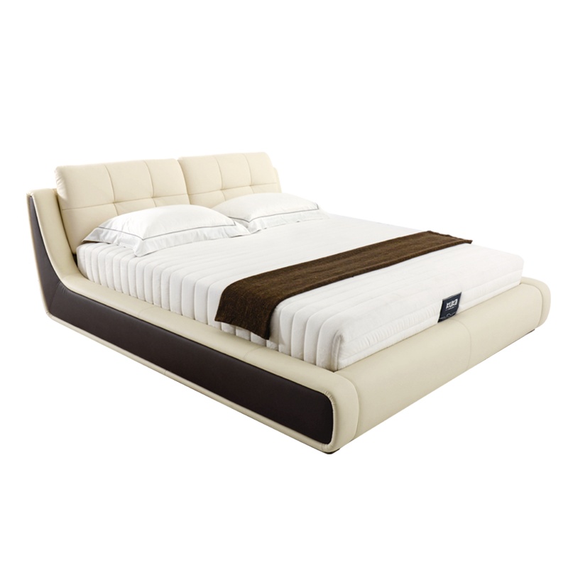 顾家家居KUKa 真皮床简约现代实木皮床软床双人床1.8米婚床主次卧室113(含排骨架)