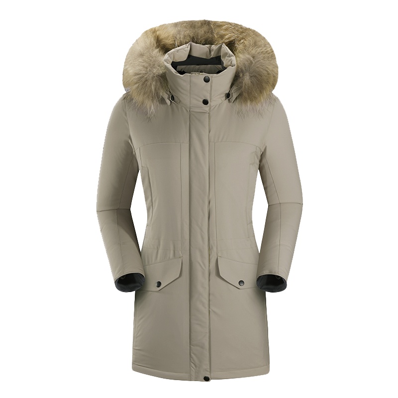 Kailas凯乐石运动户外女款长款加厚毛领防水羽绒外套