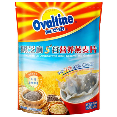 Ovaltine 阿华田 早餐谷物 黑芝麻五谷营养即食燕麦片560g(28g*20包） 澳洲进口燕麦