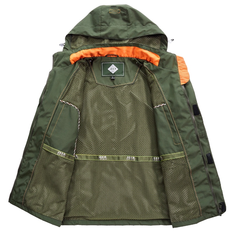 JEEP/吉普新款夹克男中年时尚休闲男装外衣工装春秋薄款外套6631