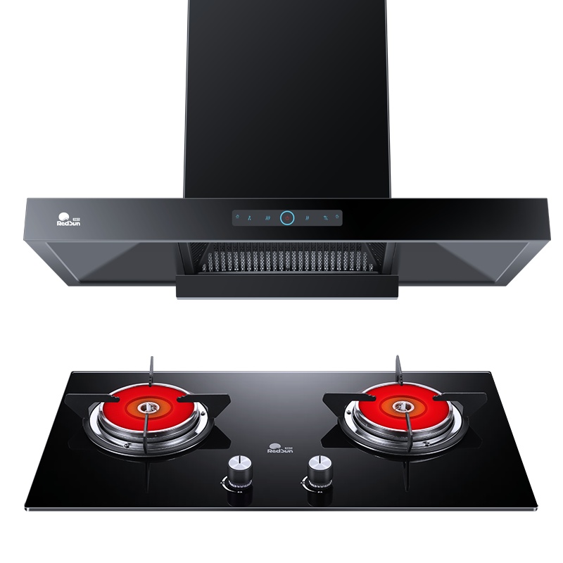 红日(RedSun)烟灶套装家用油烟机燃气灶组合厨电组合红外线灶大吸力节能省气TSEU07+EM208B 液化气