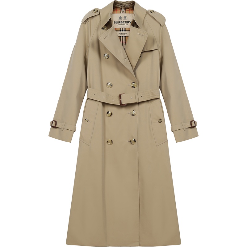 博柏利 BURBERRY 女款棉质滑铁卢版型长款Heritage Trench风衣外套80457851