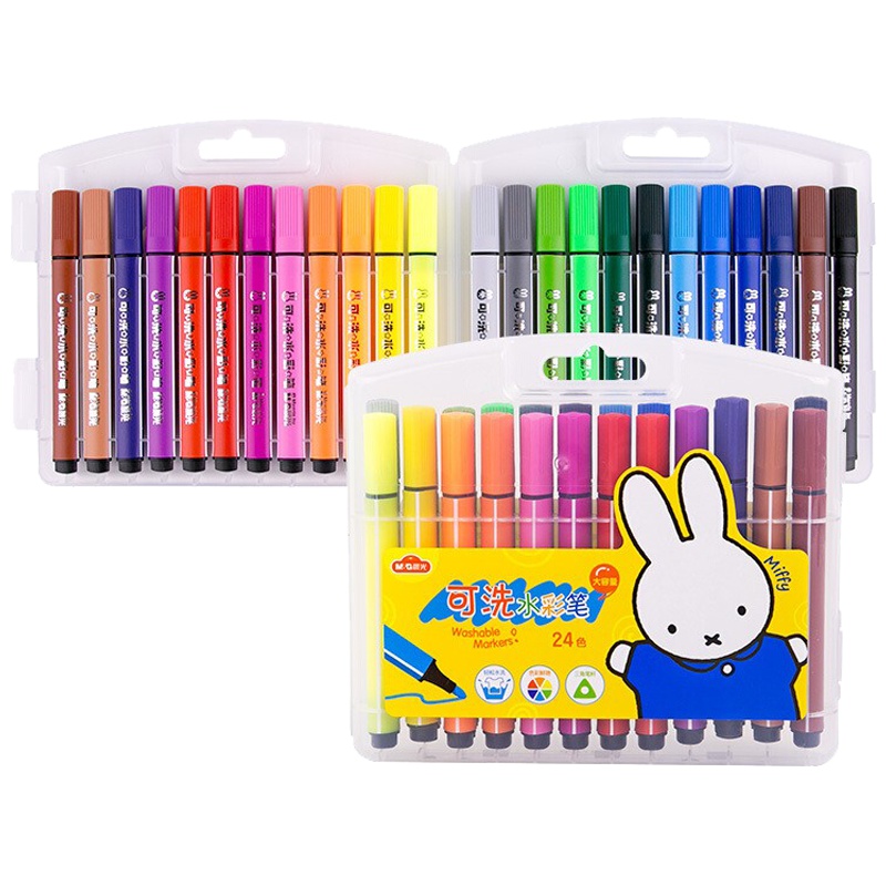 晨光(M&G)90183水彩笔三角杆水洗24色 儿童绘画涂鸦笔 彩色笔 可水洗彩笔 水彩笔套装 画画笔绘画笔填色笔