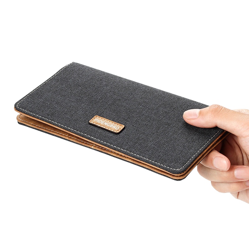 斯妮拉 钱包男士 牛仔帆布薄款日韩青年皮夹多学生钱夹潮2023潮