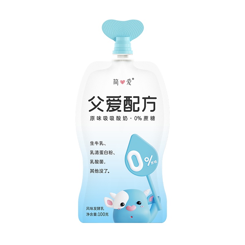 简爱 父爱配方0%蔗糖酸奶100g*12袋 低温酸奶