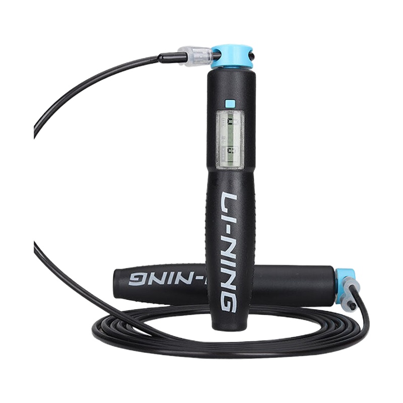 企采严选李宁跳绳LBDM735 中招体育考试专用 计时计数 成人专业比赛钢丝绳[60秒倒计时计数]颜色随机