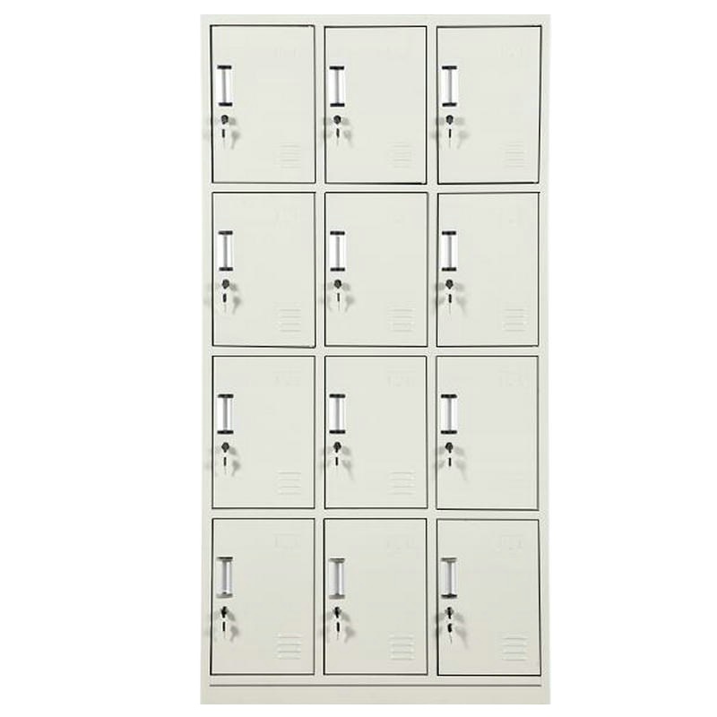 逐鹿中原铁皮更衣柜铁皮柜储物柜G045员工柜存包柜鞋柜宿舍学校多门柜带锁 十二门更衣柜