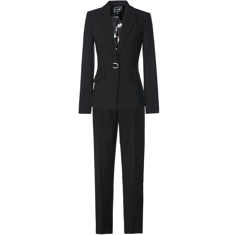 欧昵雪职业时尚西服套装女西装外套休闲九分裤两件套