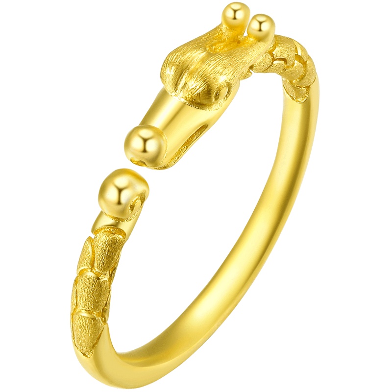 周大生黄金饰品黄金戒指女款足金999开口戒指情侣对戒时尚纪念日生日礼物