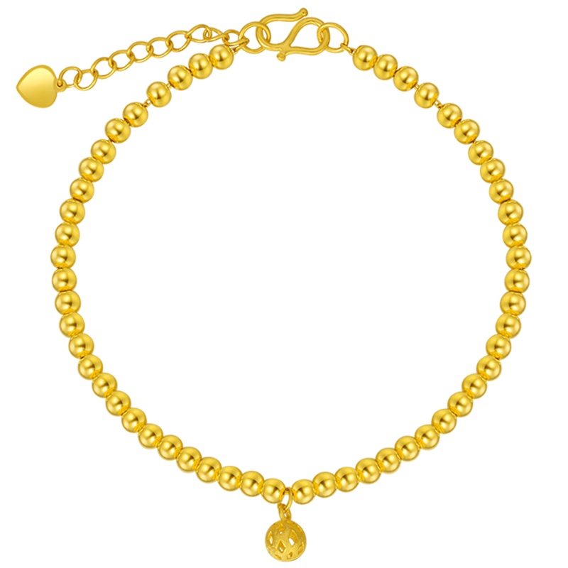 金一 足金999精品光珠铃铛黄金手链女士足金手链 礼物 金饰 (计价) ABD007