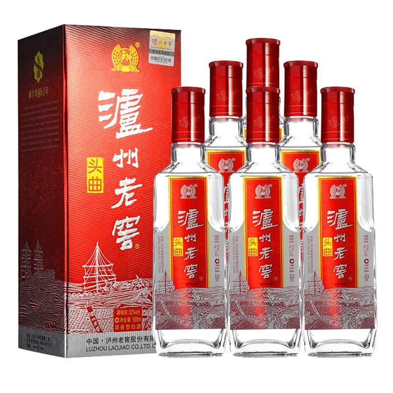 泸州老窖 头曲 52度 500ml*6瓶 浓香型白酒 整箱装
