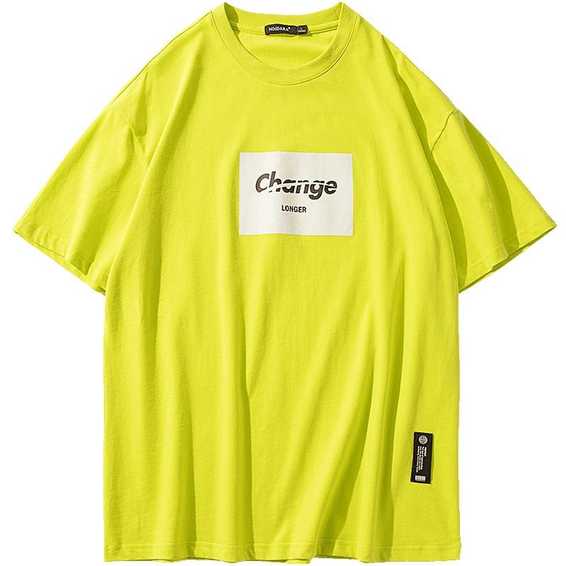 No1dara夏季港风短袖t恤男 字母印花简约上衣 韩版潮流学生体恤