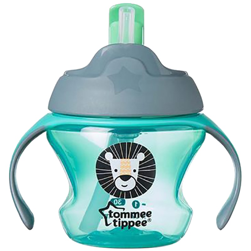 汤美星(Tommee Tippee)00576 初级吸管杯绿色 宝宝学饮杯带可拆卸手柄方便清洗不含双酚A