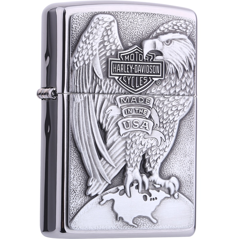 zippo芝宝打火机美国原装ZIPPO之宝防风煤油哈雷铁鹰章200HD