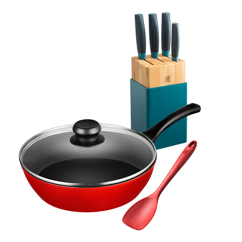 德国双立人(ZWILLING)nows 蓝莓色刀具24cm不粘锅煎锅家用炒菜锅平底牛排锅煎炒锅少油烟电磁炉燃气灶通用