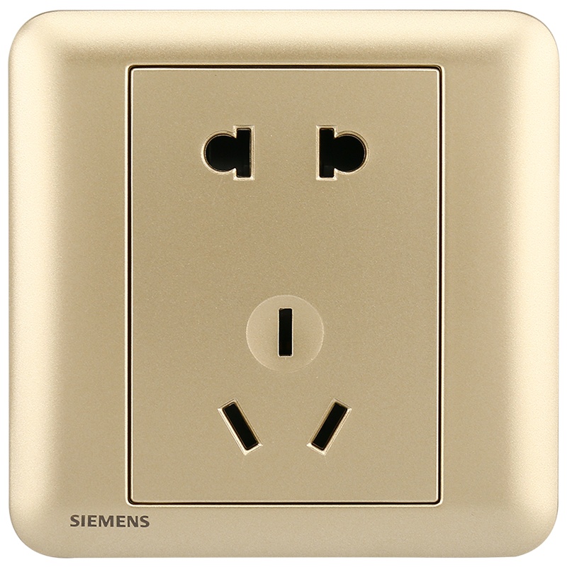 西门子(SIEMENS)开关电源插座面板86型家用皓睿砂釉金五孔