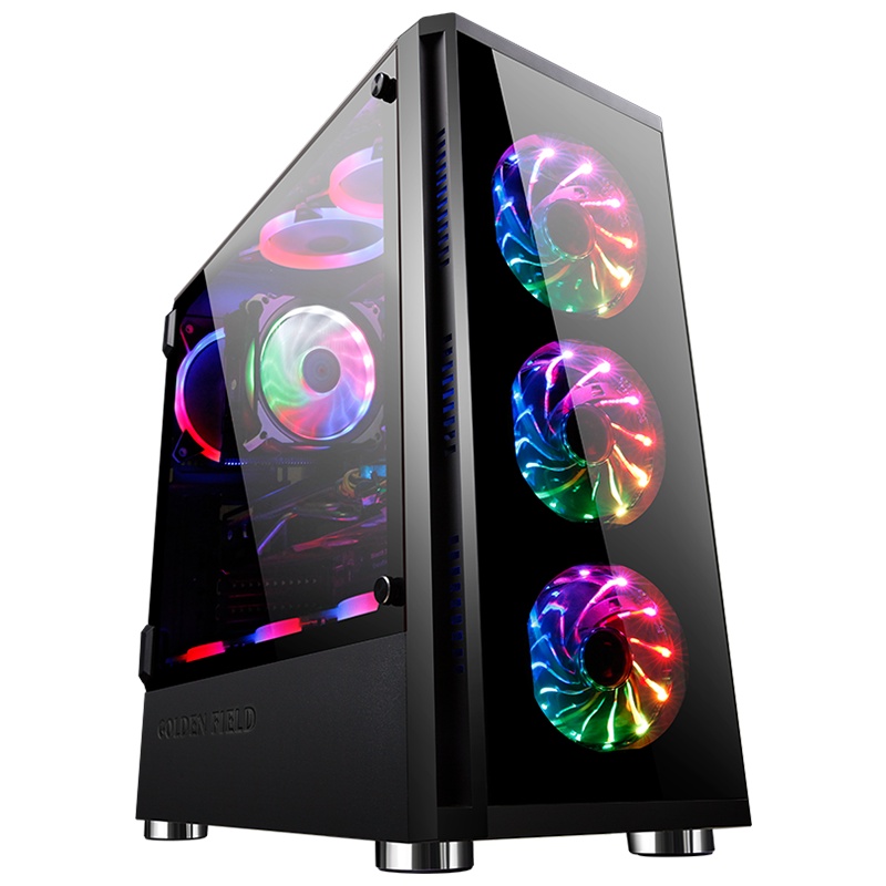 金河田峥嵘Z20台式机电脑主机箱游戏水冷全侧透钢化玻璃ATX电脑机箱搭配智能芯680GTX额定500w电源