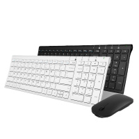 罗技商城BOW航世 超薄充电无线键盘鼠标套装 静音白色女